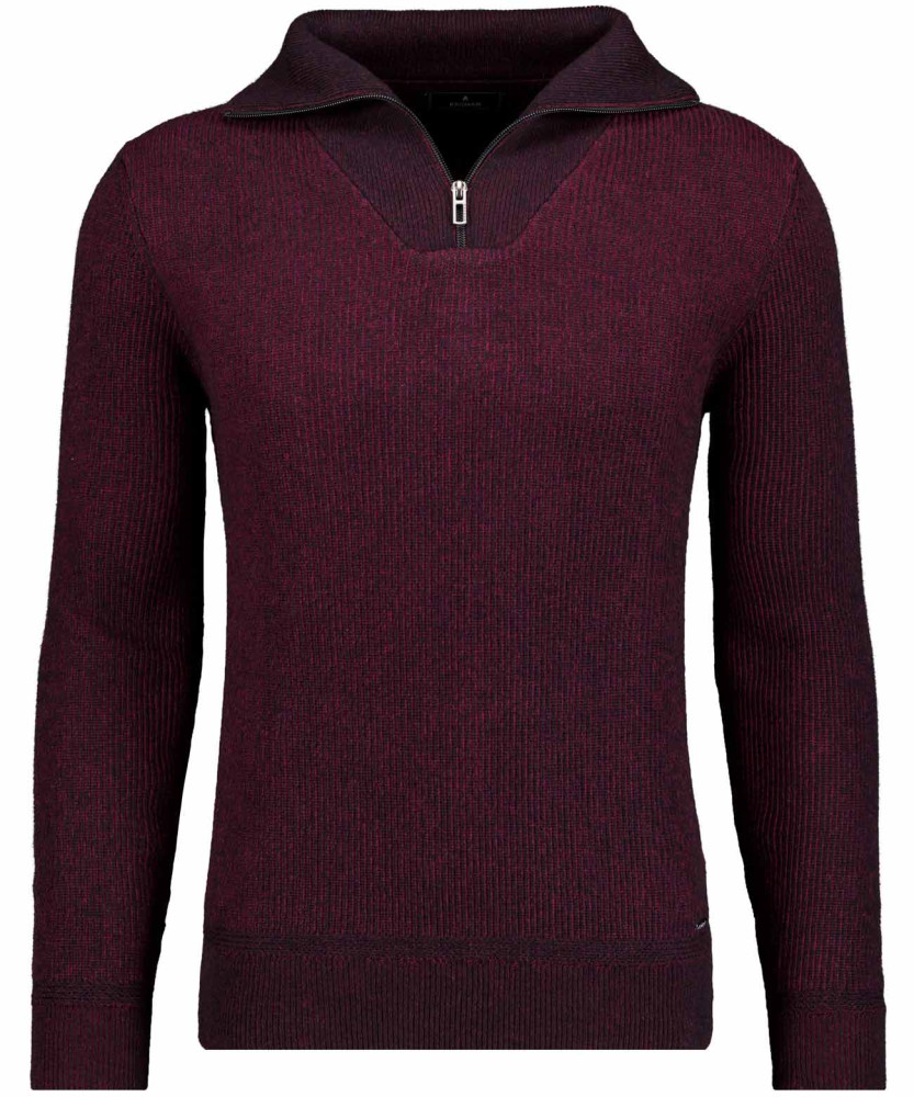 Strickpullover mit Troyer-Kragen, bicolour