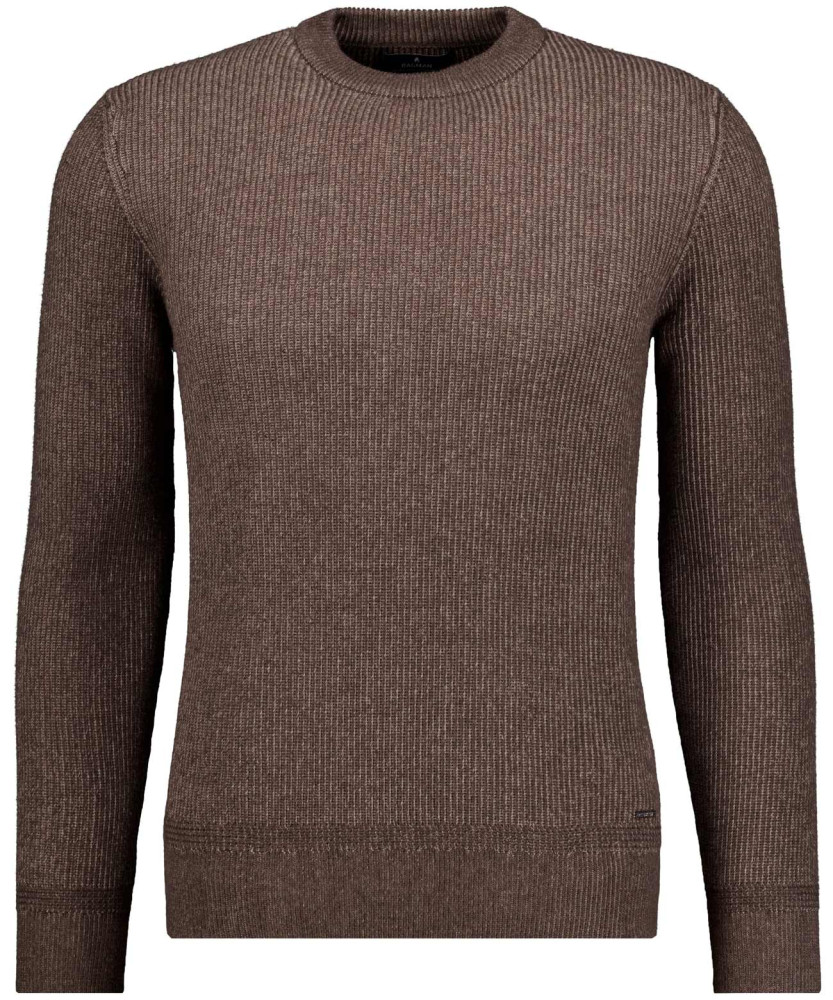 Strick-Pullover Rundhals Bicolour, Baumwolle/Kaschmir