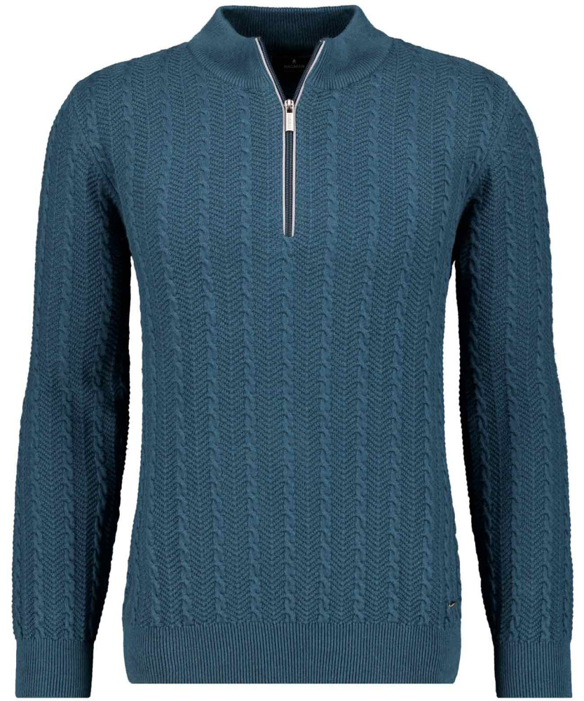 Strickpullover mit Stehkragen, Baumwolle/Kaschmir