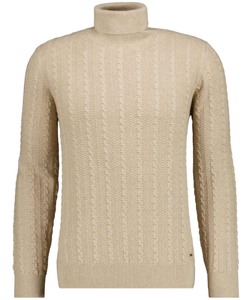 Strickpullover mit Rollkragen, Baumwolle/Kaschmir