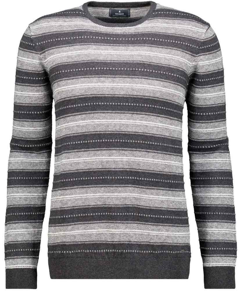 Strickpullover gestreift, Baumwolle/Kaschmir
