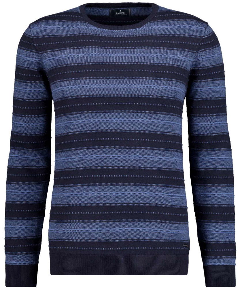 Knitted pullover striped, cotton/cashmere