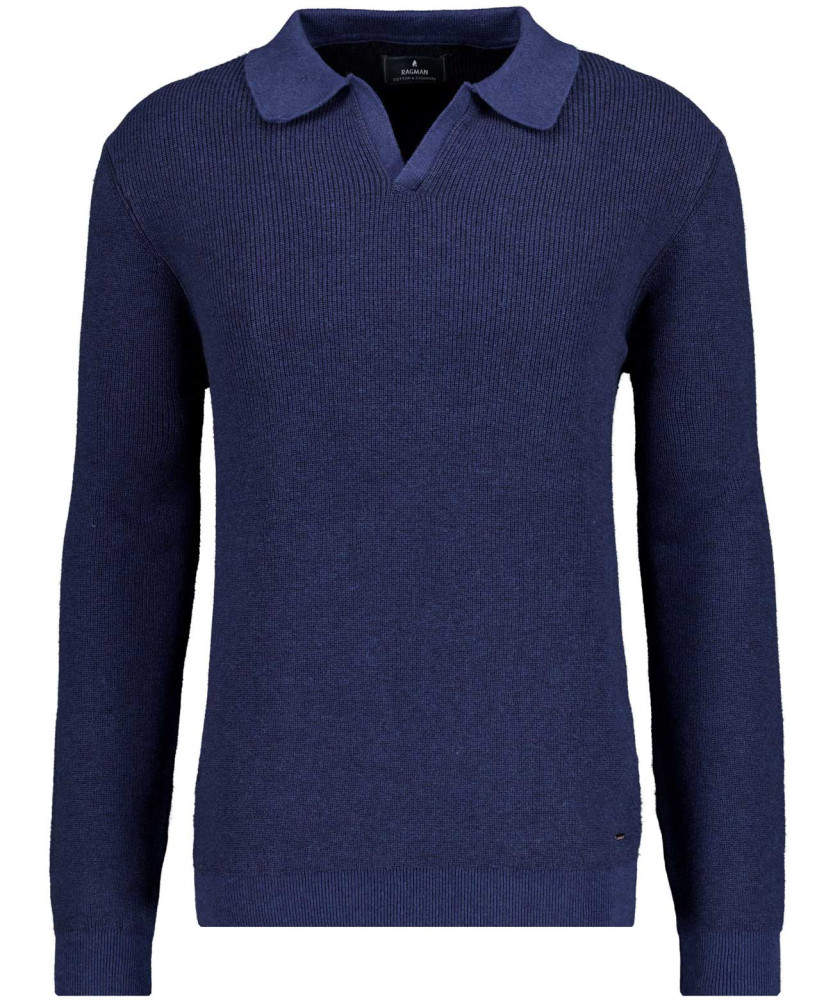 Strickpullover Revers-Kragen, Baumwolle/Kaschmir