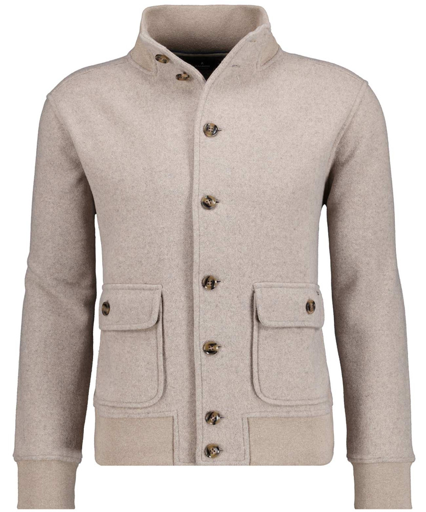 Cardigan mit Stehkragen, "Boiled wool"
