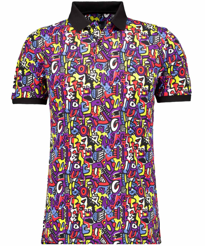 Piqué-Poloshirt with digital print