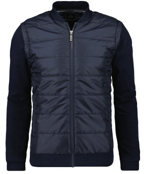 Sweat quilted jacket with baseball collar