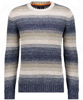 Strickpullover Rundhals, gestreift
