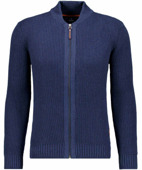Knitted sweater with baseball collar