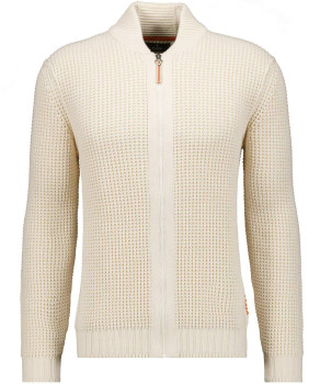 Knitted jacket with baseball collar