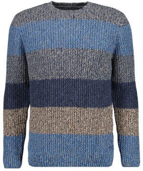 Tweed knitted sweater with stripes