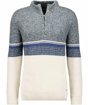 Strickpullover mit Stehkragen, Mouliné