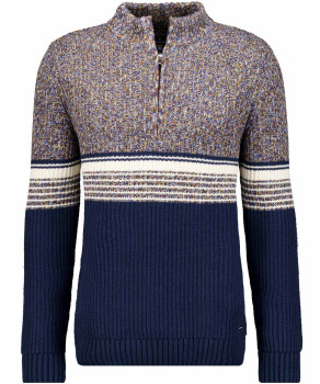 Strickpullover mit Stehkragen, Mouliné