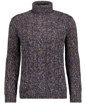 Strickpullover mit Rollkragen und Zopfmuster