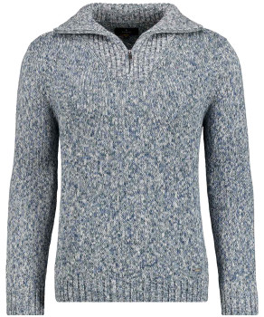 Knitted pullover with troyer collar