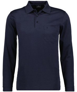 Softknit-Polo mit Brusttasche, Langarm