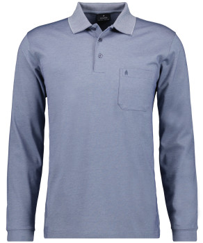 Softknit-Polo mit Brusttasche, Langarm