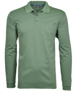 Softknit-Polo mit Brusttasche, Langarm