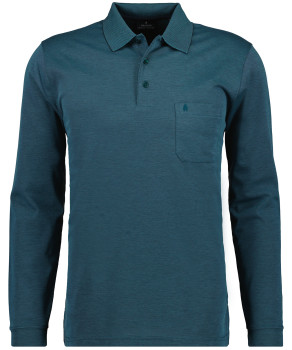 Softknit-Polo mit Brusttasche, Langarm