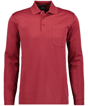 Poloshirt softknit with chest pocket, long sleeve