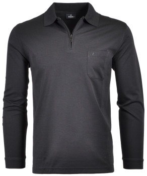 Softknit-Poloshirt Langarm mit Zip