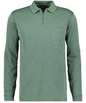 Softknit-Poloshirt Langarm mit Zip