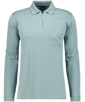 Softknit-Poloshirt Langarm mit Zip