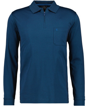 Softknit-Poloshirt Langarm mit Zip