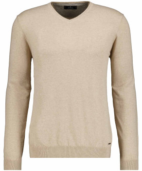 Knitted pullover with V neck, cotton/cashmere