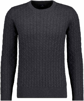 Knitted sweater round neck, cable knit