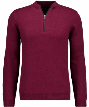 Knitted pullover with stand up collar, cotton/cashmere