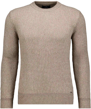 Strick-Pullover Rundhals Bicolour, Baumwolle/Kaschmir