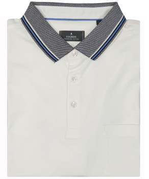 Polo solid with contrast details, mercerized