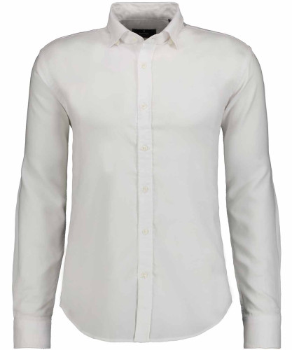 Hemd mit verstecktem Button down Weiss-006