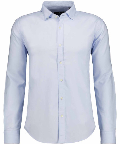 Shirt with concealed button-down 