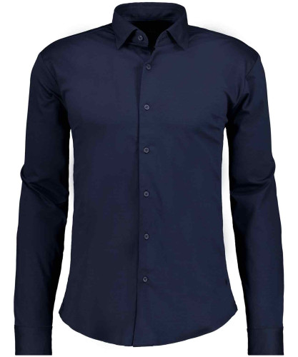 Hemd mercerisiert Marine-070