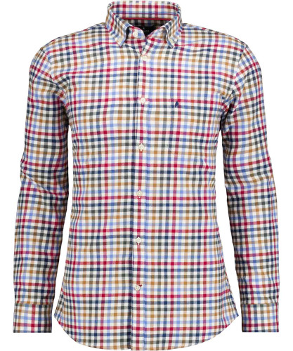 Check shirt with Button-down collar Tawny