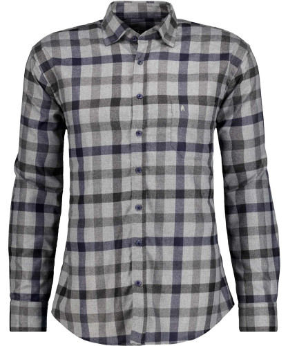 Check-Shirt with underbutton down collar Blue