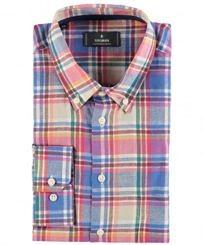 Checked Shirt with button-down collar 