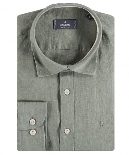 Shirt linen with kent collar without pocket 