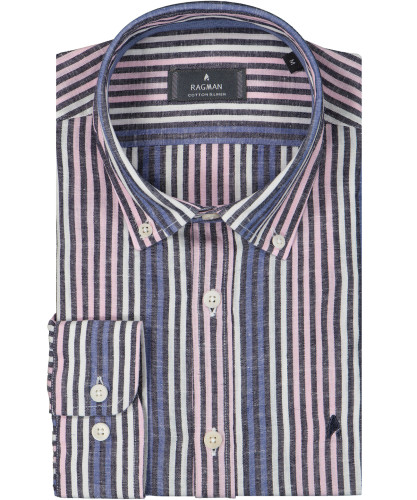 Shirt with stripes and Button-Down-collar 