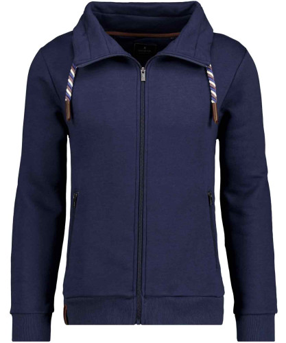 Sweatjacke mit Stehkragen, Extra lang 