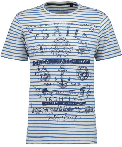 Jersey T-Shirt mit Frontprint Blau