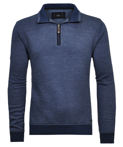 Sweatshirt  Troyer mit Zip Nachtblau-079