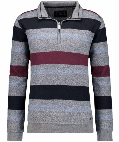 Troyer-Sweatshirt gestreift Asphalt-018