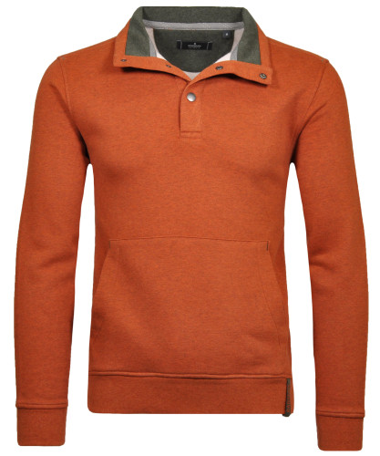Lässiges Cord-Sweatshirt Für Herren – Mit Stehkragen & Flaggendruck, Aus Polyester