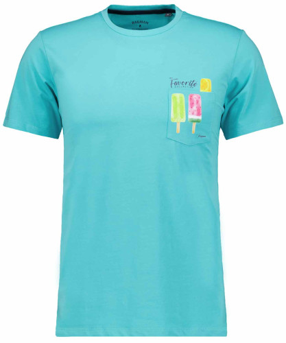 T-Shirt mit Print auf Brusttasche Lagune-773