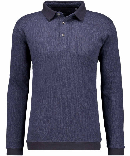 Polo-Sweatshirt Fischgrat Dunkelblau-711