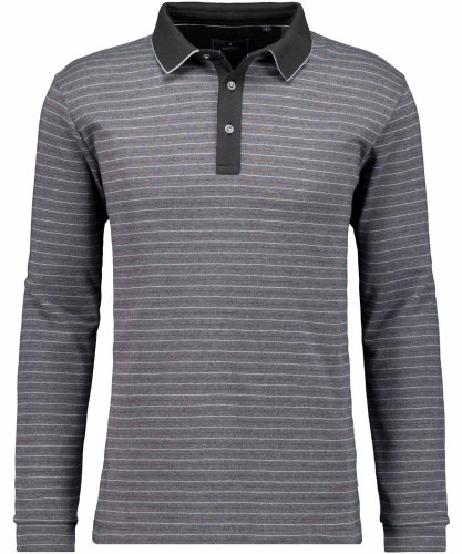 Polo striped Asphalt-018