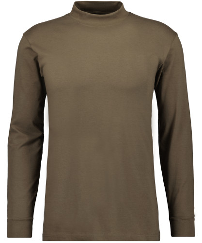 Stehkragenshirt langarm Mokka-835