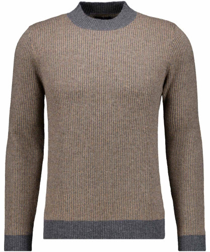 Stehkragen-Strickpullover Bicolour 